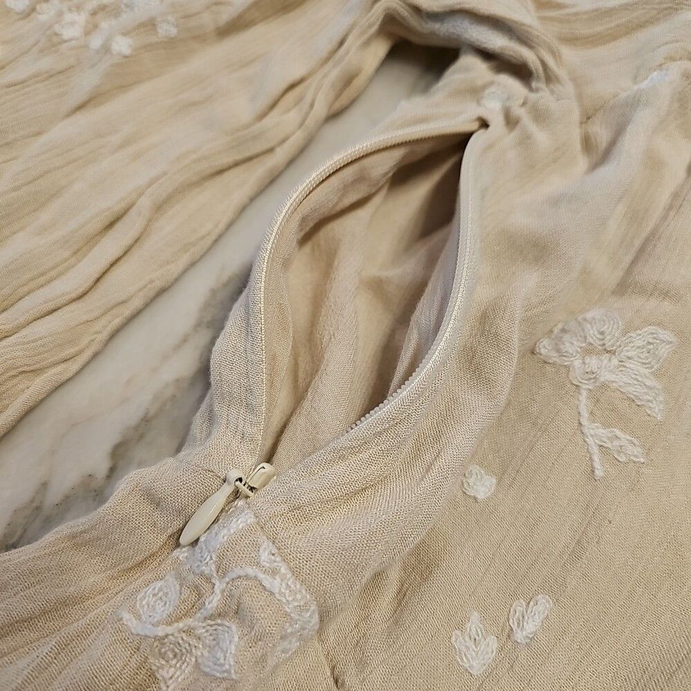 Free People Dress Size 0 Almond Jasmine Embroidered Kimono Fit Flare OB456149 - Picture 14 of 14